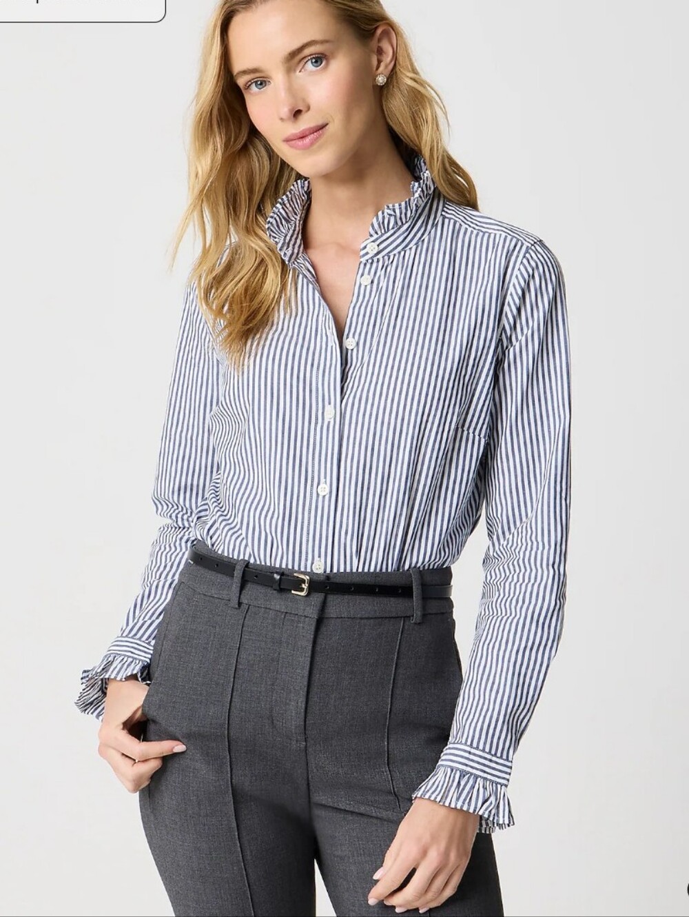 J Crew Factory Ruffleneck button-up top CD286 Size M NWT